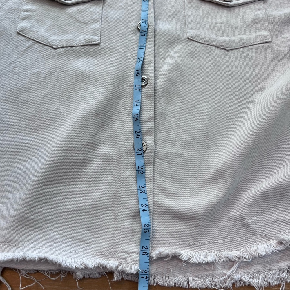 Cream Button-Up Jacket made and purchased in Italy. L/XL - Picture 9 of 10